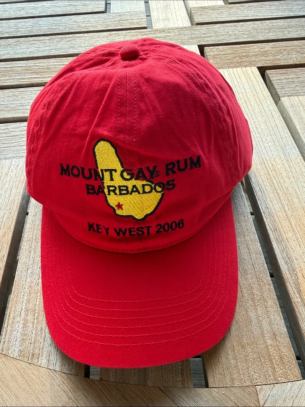Collectible Mount Gay Rum Barbados Regatta cap from Key West, 2006.